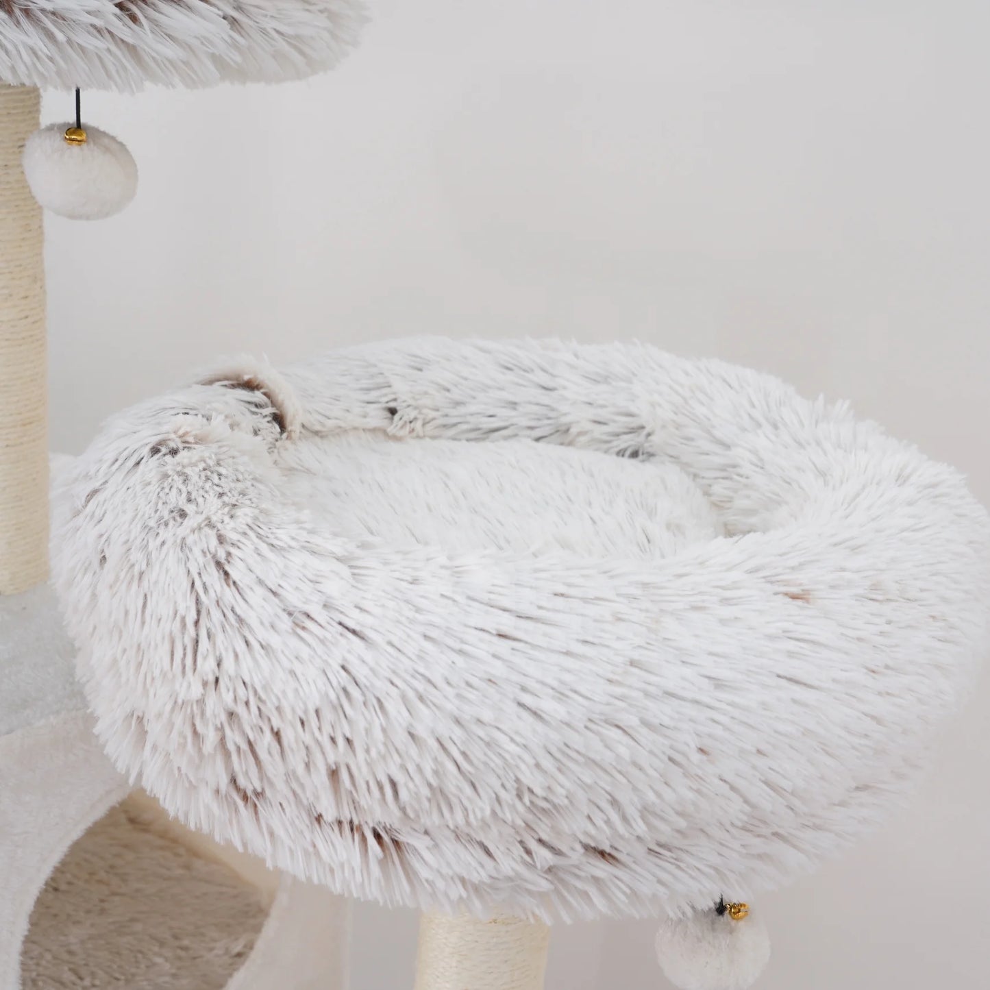 8-Level 72.4" Cat Tree Sanctuary with Condos Hammock Perches Toys, Cream