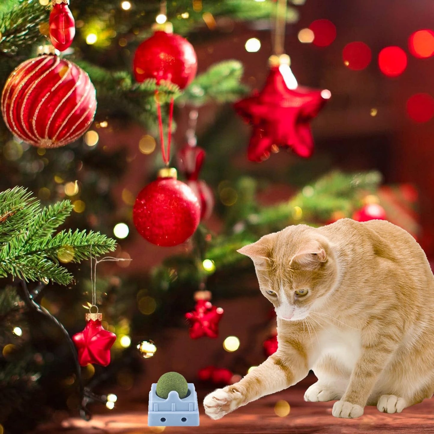 Catnip Toys, Cat Toys for Indoor Cats Natural Cat Treats Rotatable Catnip Ball Safe Healthy Cat Nip Edible Balls Self-Adhesive Catnip Wall Ball for Kitten Kitty