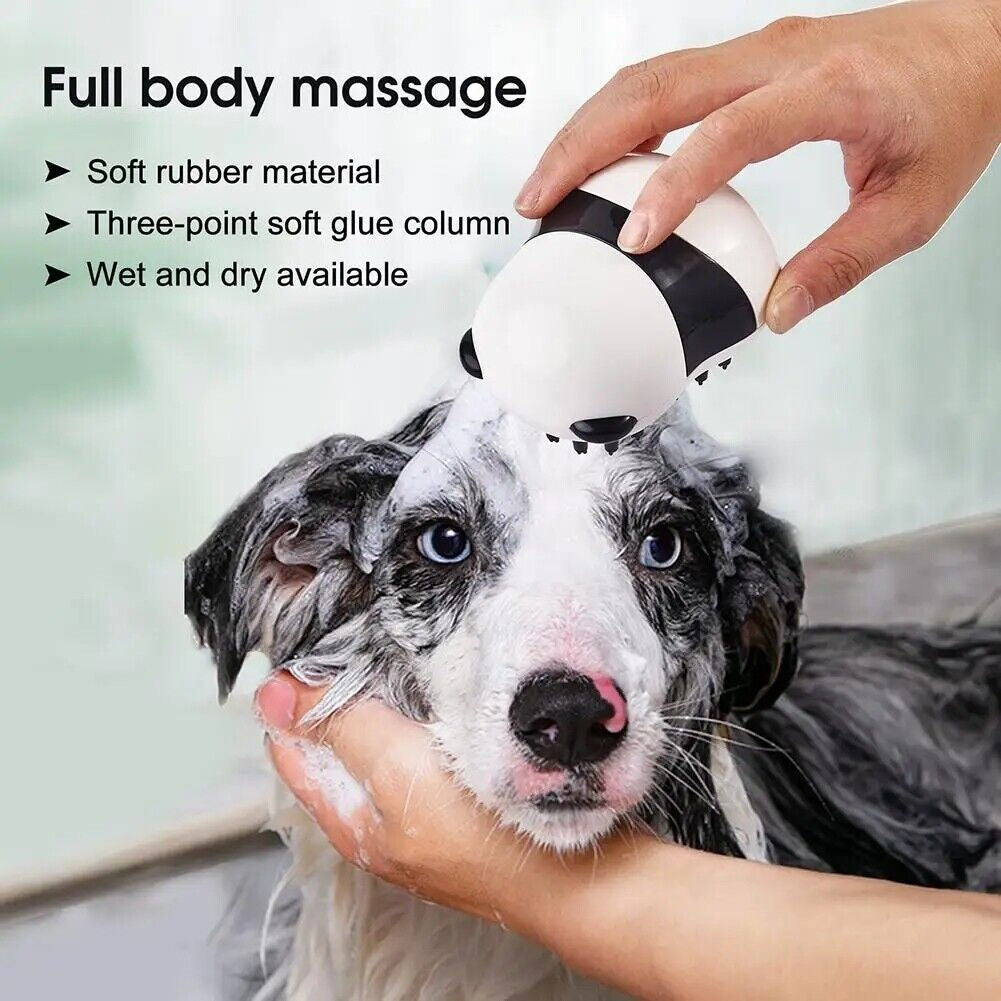 Pet Dog Bath Brush Dog Cat Shampoo Brush Grooming Washing Brush Comb Panda Shape