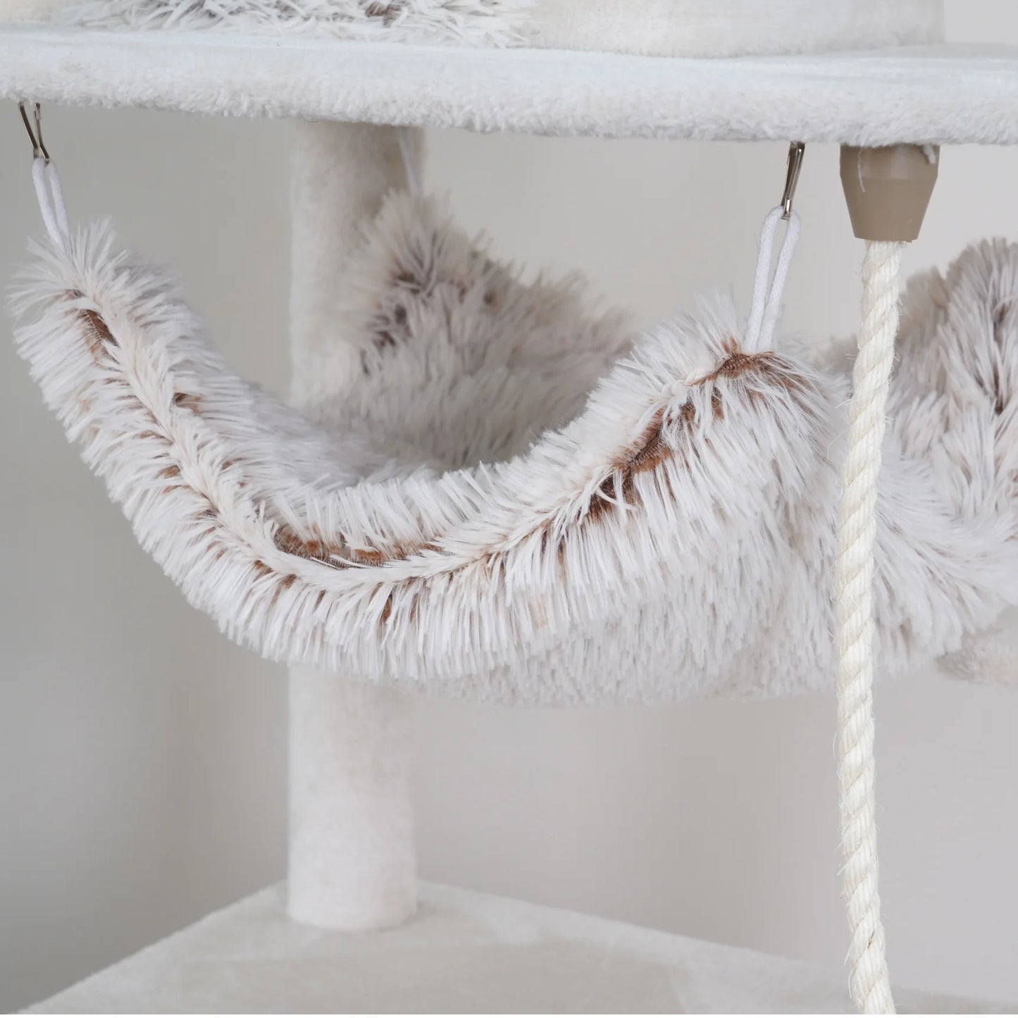 8-Level 72.4" Cat Tree Sanctuary with Condos Hammock Perches Toys, Cream