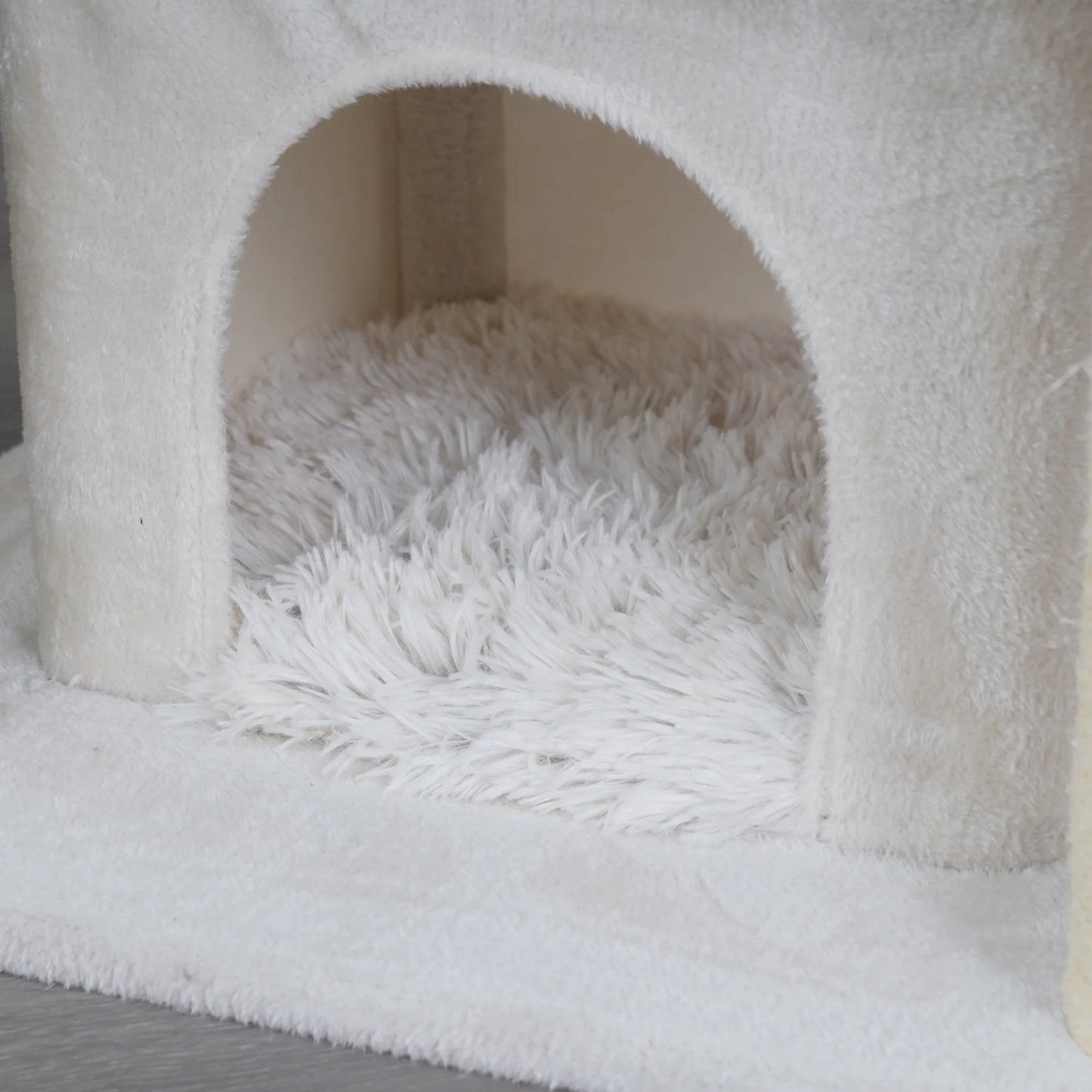 8-Level 72.4" Cat Tree Sanctuary with Condos Hammock Perches Toys, Cream