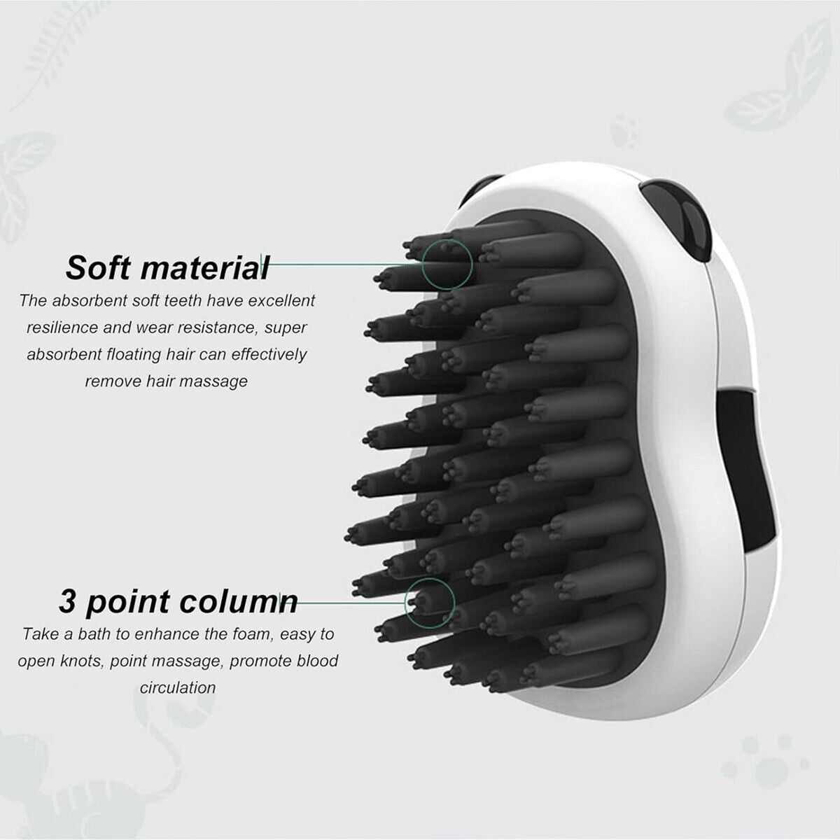 Pet Dog Bath Brush Dog Cat Shampoo Brush Grooming Washing Brush Comb Panda Shape