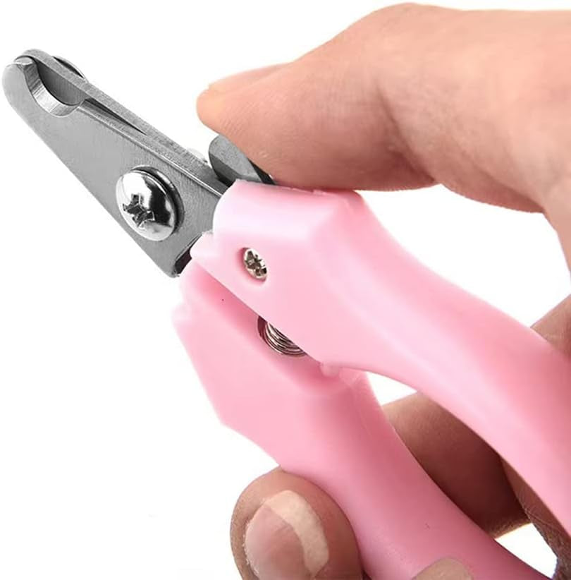 Professional Stainless Steel Nail Trimmer + Filer for Kittens and Puppy, Best Cat Nail Clippers & Dog Claw Trimmer for Professional Grooming Tool Kit (Pink).