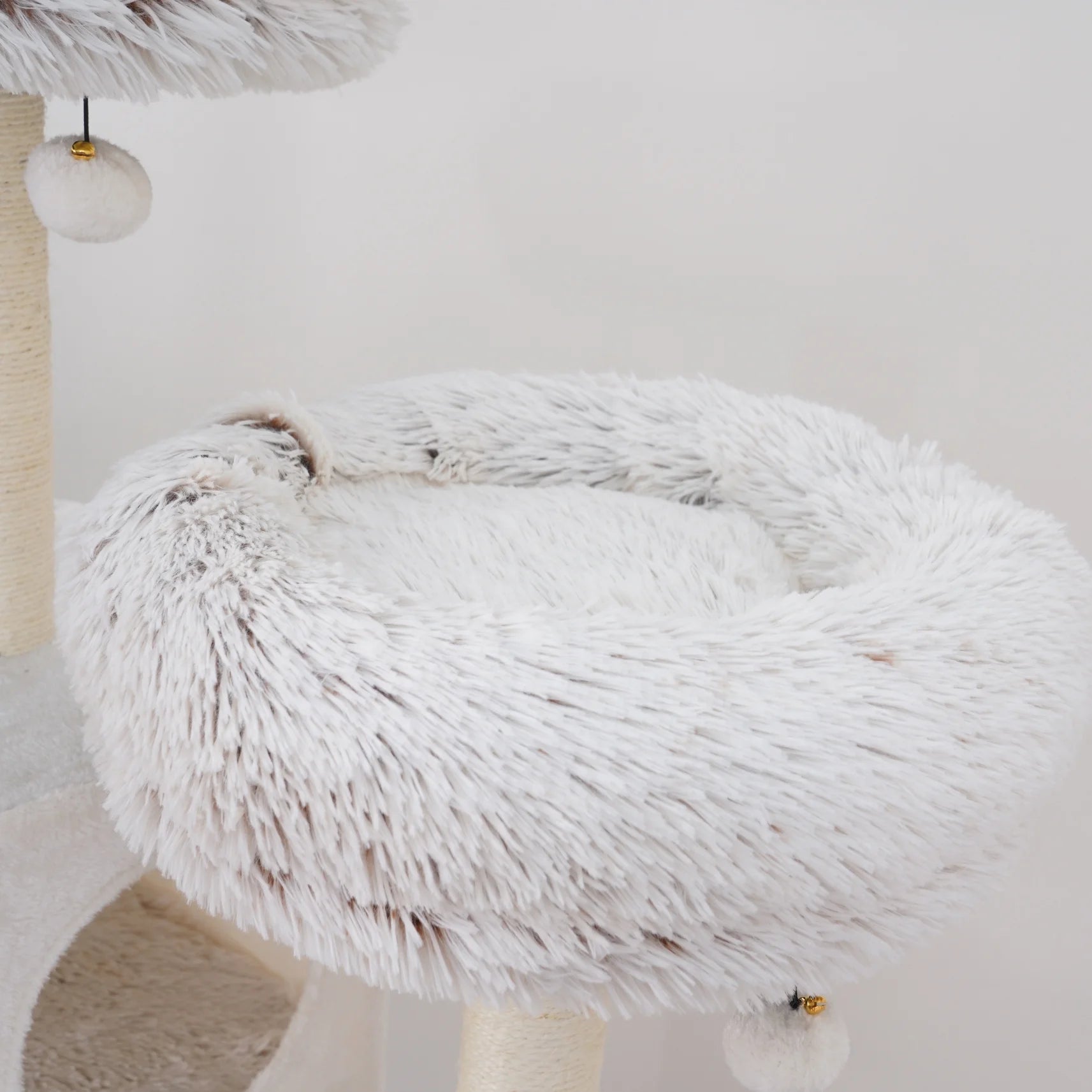 8-Level 72.4" Cat Tree Sanctuary with Condos Hammock Perches Toys, Cream
