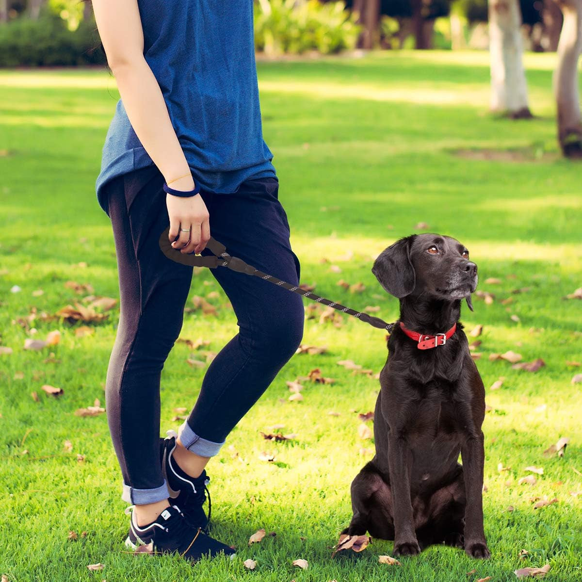 2/5 FT Strong Dog Leash with Soft Padded Handle and Highly Reflective Threads, Durable Dog Training Leash for Small Medium Large Heavy Duty Dogs Easy Control Dog Leads for Climbing Walking