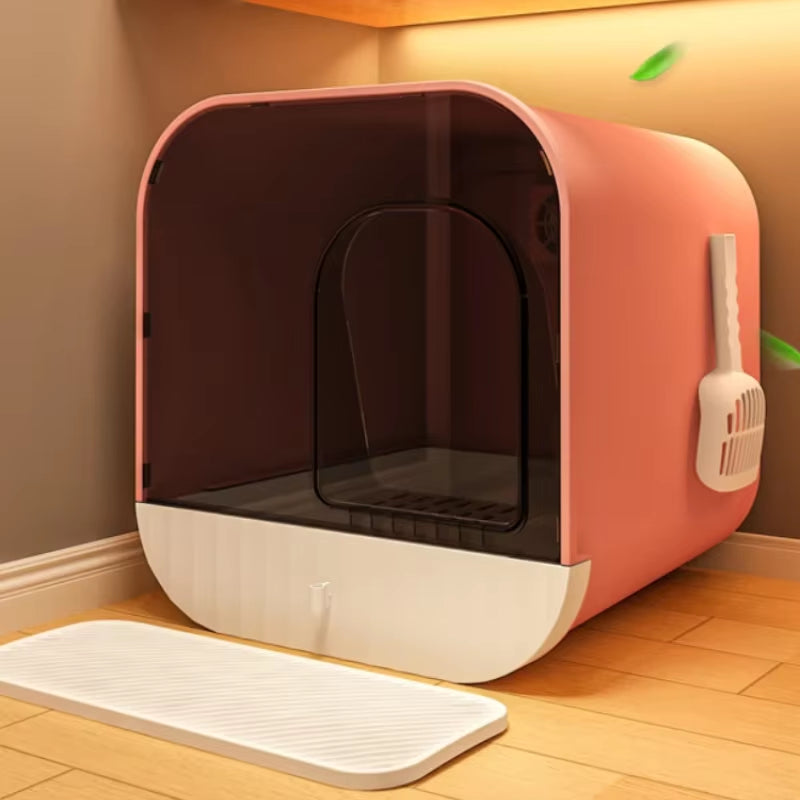 Litter Box Oversized Deodorant Cat Toilet Closed Litter Box Extra Large Splash-Proof Litter Box for Cats