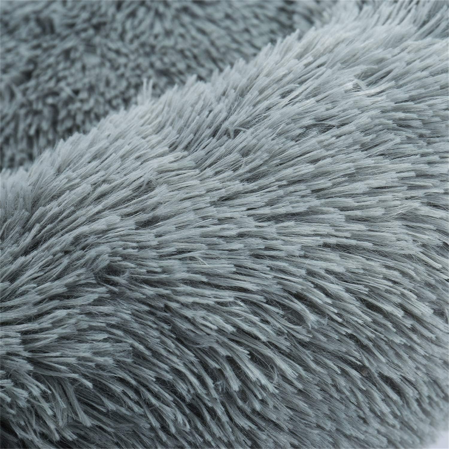 Dog Bed Comfortable Donut Cuddler round Pet Bed Ultra Soft Machine Washable for Dogs up to 45 Lbs 30" X 30" Medium Zippered Grey, Upgrade Version