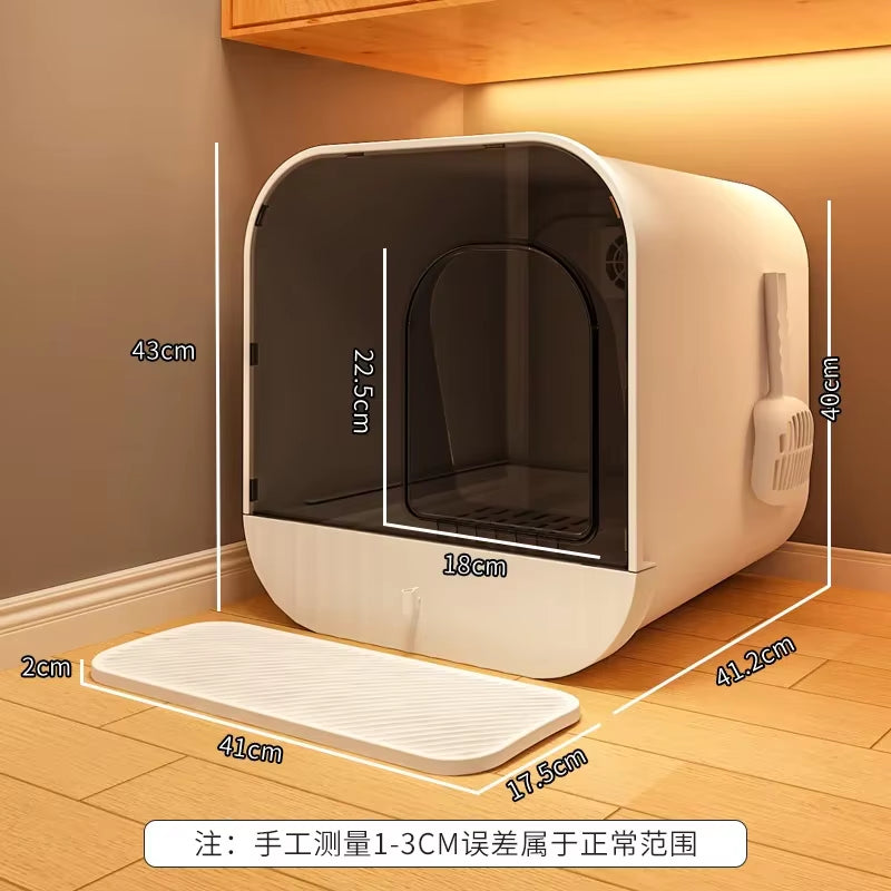 Litter Box Oversized Deodorant Cat Toilet Closed Litter Box Extra Large Splash-Proof Litter Box for Cats