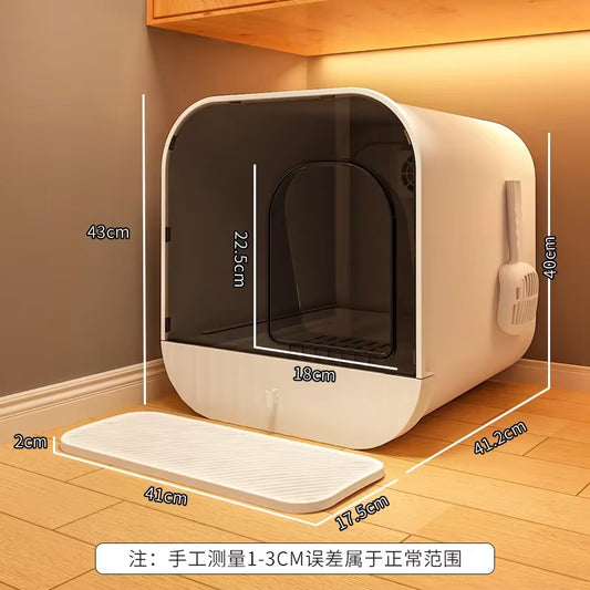 Litter Box Oversized Deodorant Cat Toilet Closed Litter Box Extra Large Splash-Proof Litter Box for Cats