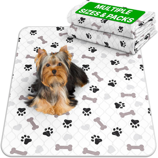 Washable Pee Pads for Dogs - Waterproof Reusable Puppy Pads with Anti-Slip Backing, Pet Training Pad for Puppy Playpen, Crate, Whelping Box, Potty Training (Pack of 2 - 30X34)