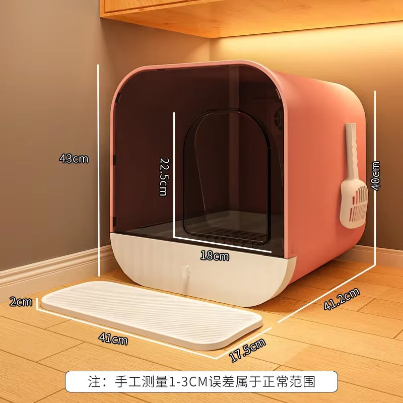 Litter Box Oversized Deodorant Cat Toilet Closed Litter Box Extra Large Splash-Proof Litter Box for Cats