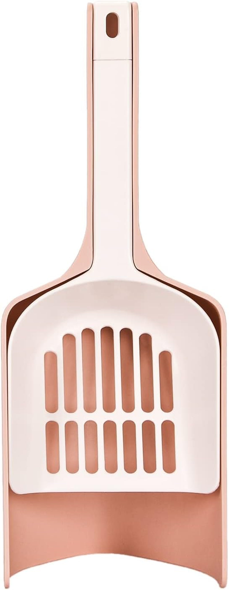 Cat Litter Scooper with Holder, 2-In-1 Litter Scoop &Clump Container, Litter Scooper with Caddy Holder, Cat Pooper Scooper with Stand, Long Handle, Large Capacity, Non-Stick