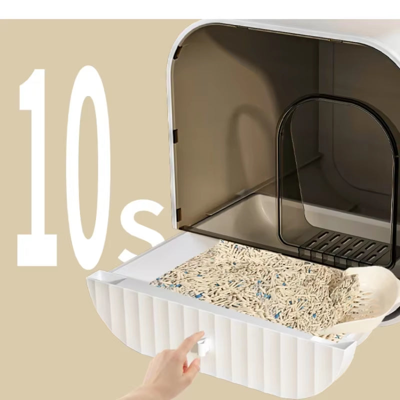 Litter Box Oversized Deodorant Cat Toilet Closed Litter Box Extra Large Splash-Proof Litter Box for Cats