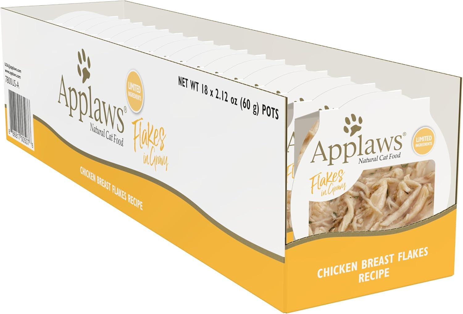 Natural Wet Cat Food, 18 Count, Limited Ingredient Cat Food Pots, Chicken Flakes