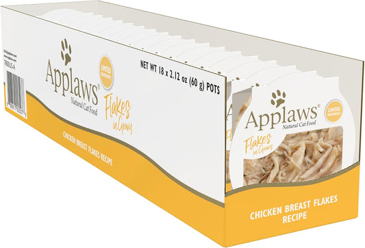 Natural Wet Cat Food, 18 Count, Limited Ingredient Cat Food Pots, Chicken Flakes