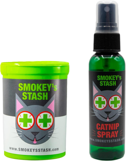 Cat Catnip Spray and Dried Organic Catnip Combo Maximum Potency Cat Nip Bundle