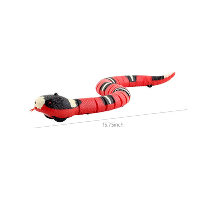 Smart Sensing Realistic Snake Toy - Interactive Fake Snake for Kids, Cats & Dogs - USB Rechargeable Electric Simulation Snake for Halloween, Christmas Xmas Gift