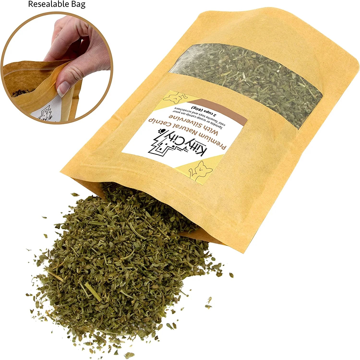 Premium Natural Catnip with Silvervine Bag