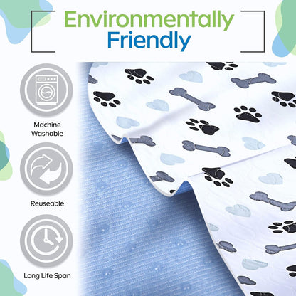 Washable Pee Pads for Dogs - Waterproof Reusable Puppy Pads with Anti-Slip Backing, Pet Training Pad for Puppy Playpen, Crate, Whelping Box, Potty Training (Pack of 2 - 30X34)