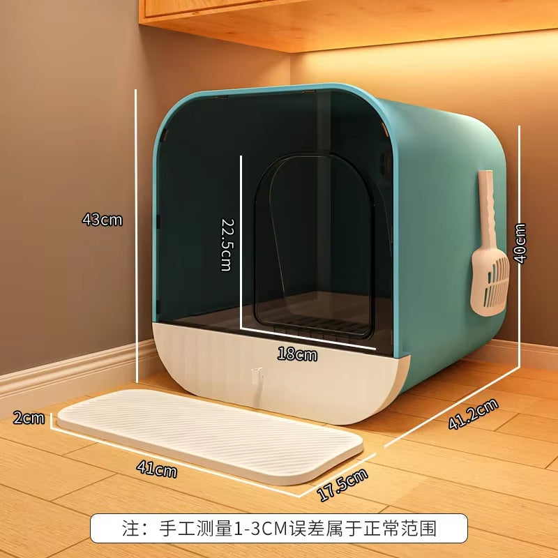 Litter Box Oversized Deodorant Cat Toilet Closed Litter Box Extra Large Splash-Proof Litter Box for Cats
