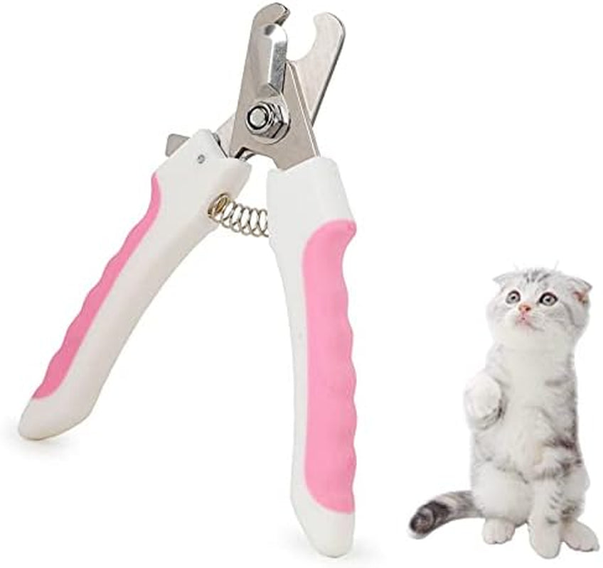 Dog Nail Clippers and Trimmer, Professional Cat Nail Clipper with Sharp Blades and Nail File (Small, Pink)