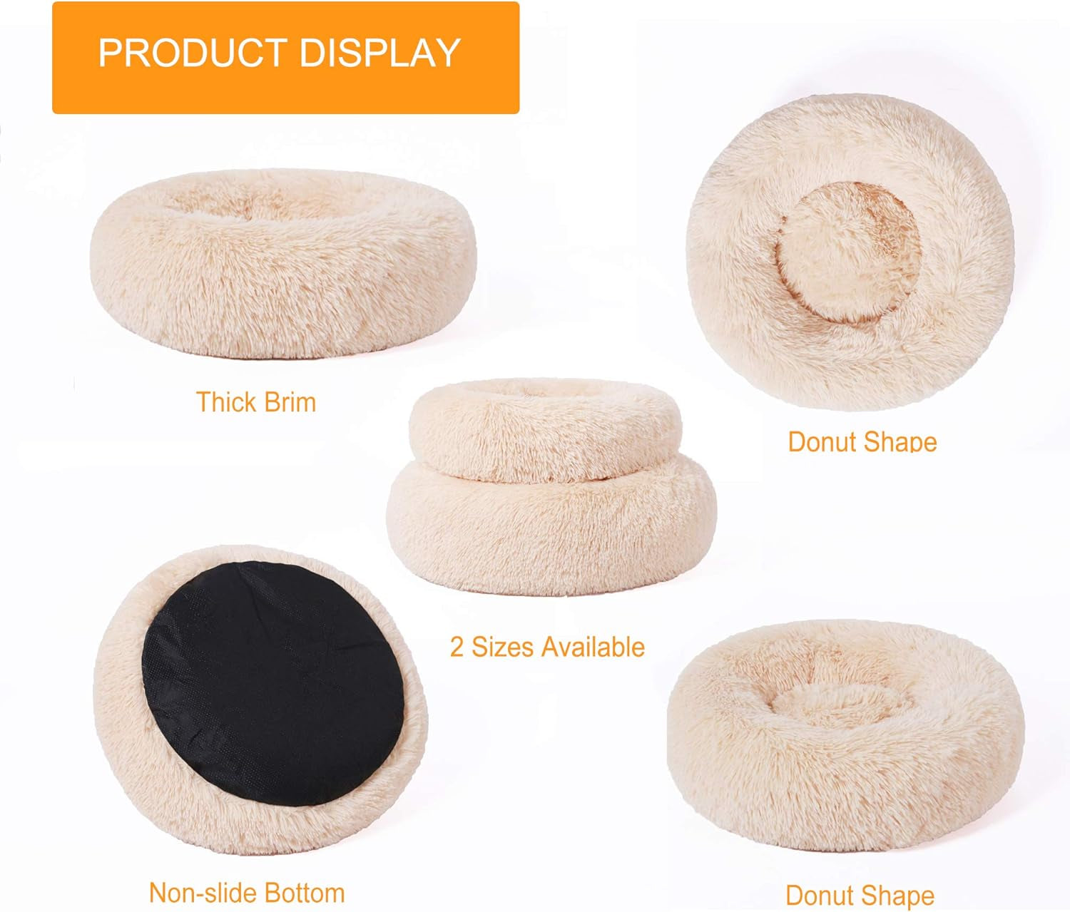Dog Beds Indoor Dogs Large, Faux Fur Dog Beds Medium, Calming Dog Beds Machine Washable