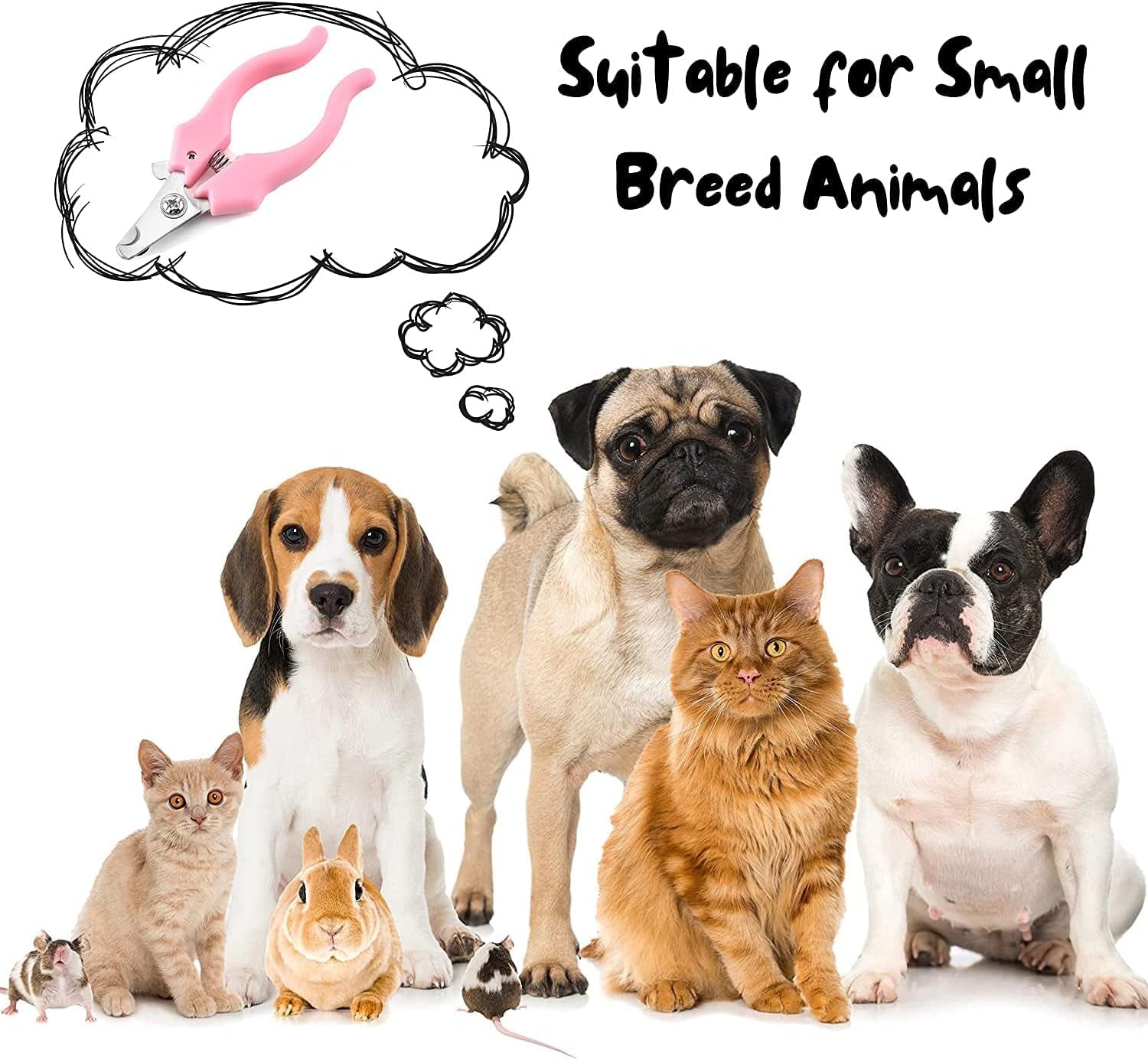Professional Stainless Steel Nail Trimmer + Filer for Kittens and Puppy, Best Cat Nail Clippers & Dog Claw Trimmer for Professional Grooming Tool Kit (Pink).