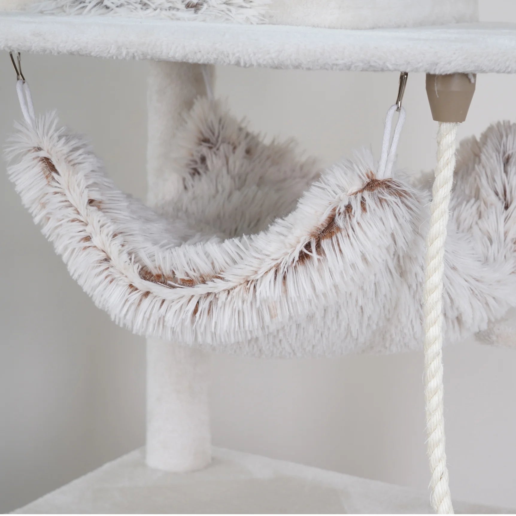 8-Level 72.4" Cat Tree Sanctuary with Condos Hammock Perches Toys, Cream