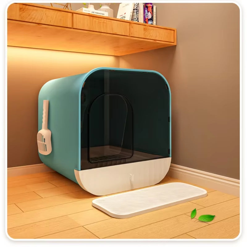 Litter Box Oversized Deodorant Cat Toilet Closed Litter Box Extra Large Splash-Proof Litter Box for Cats