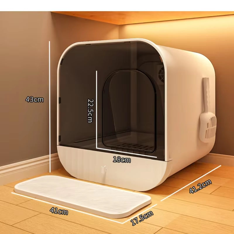 Litter Box Oversized Deodorant Cat Toilet Closed Litter Box Extra Large Splash-Proof Litter Box for Cats