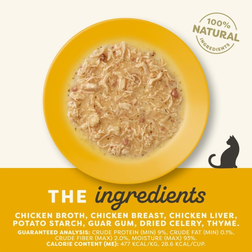 Natural Wet Cat Food, 18 Count, Limited Ingredient Cat Food Pots, Chicken Flakes