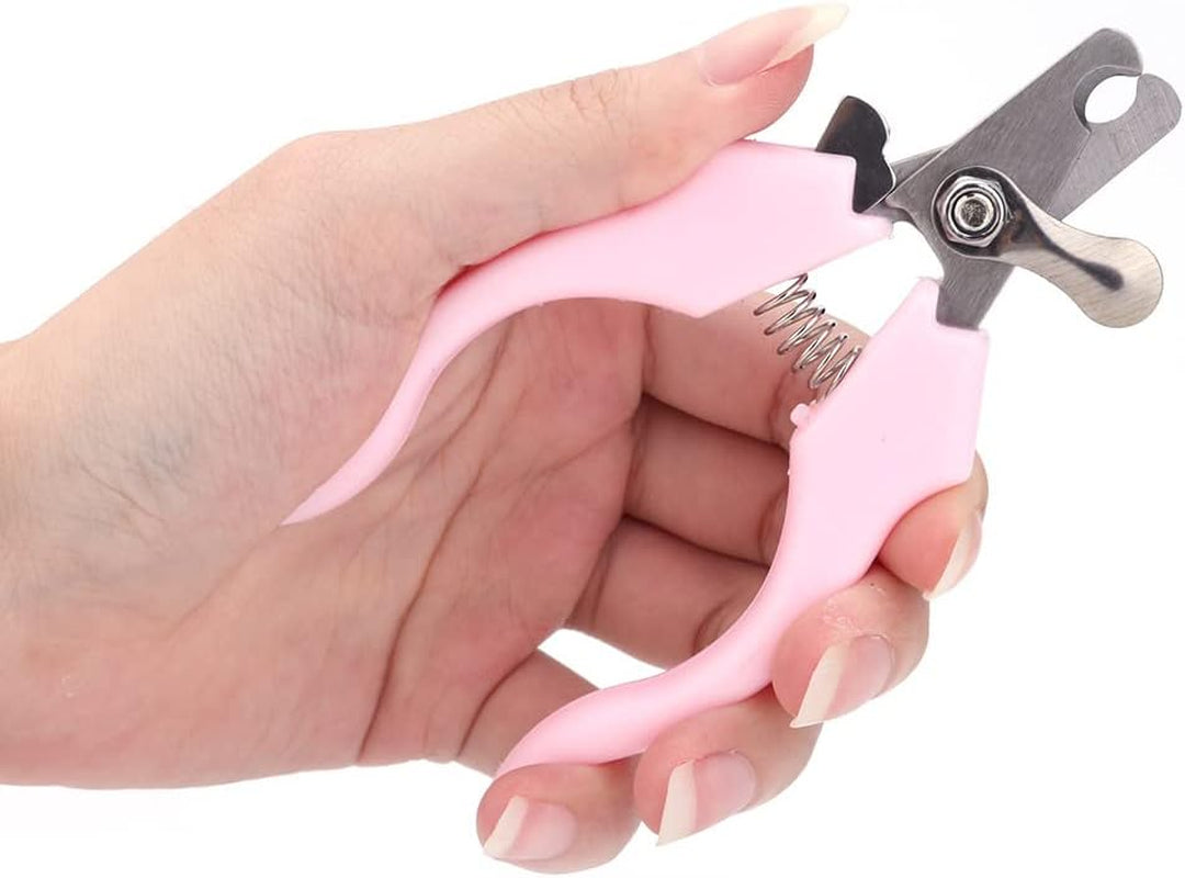 Professional Stainless Steel Nail Trimmer + Filer for Kittens and Puppy, Best Cat Nail Clippers & Dog Claw Trimmer for Professional Grooming Tool Kit (Pink).