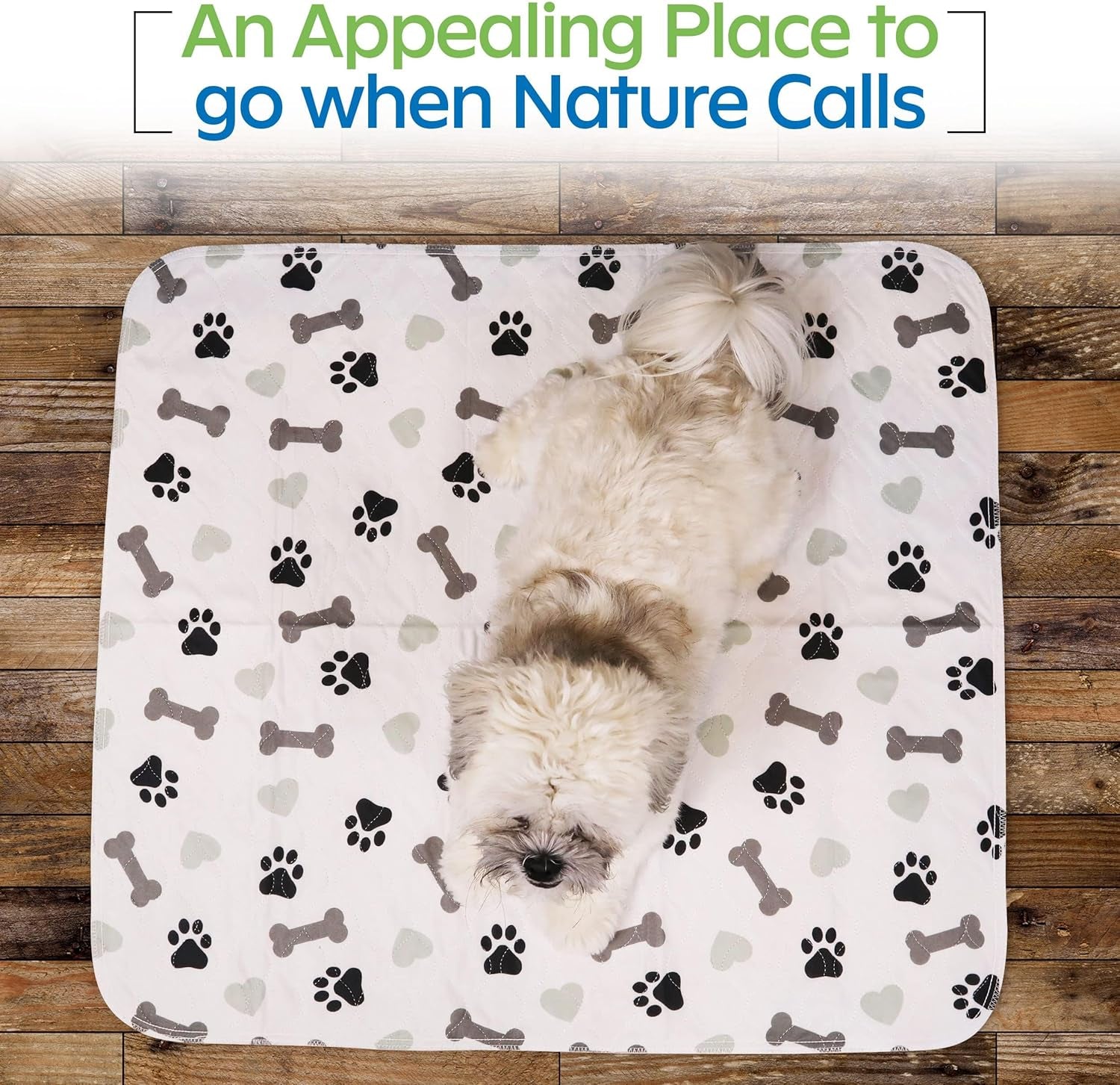 Washable Pee Pads for Dogs - Waterproof Reusable Puppy Pads with Anti-Slip Backing, Pet Training Pad for Puppy Playpen, Crate, Whelping Box, Potty Training (Pack of 2 - 30X34)