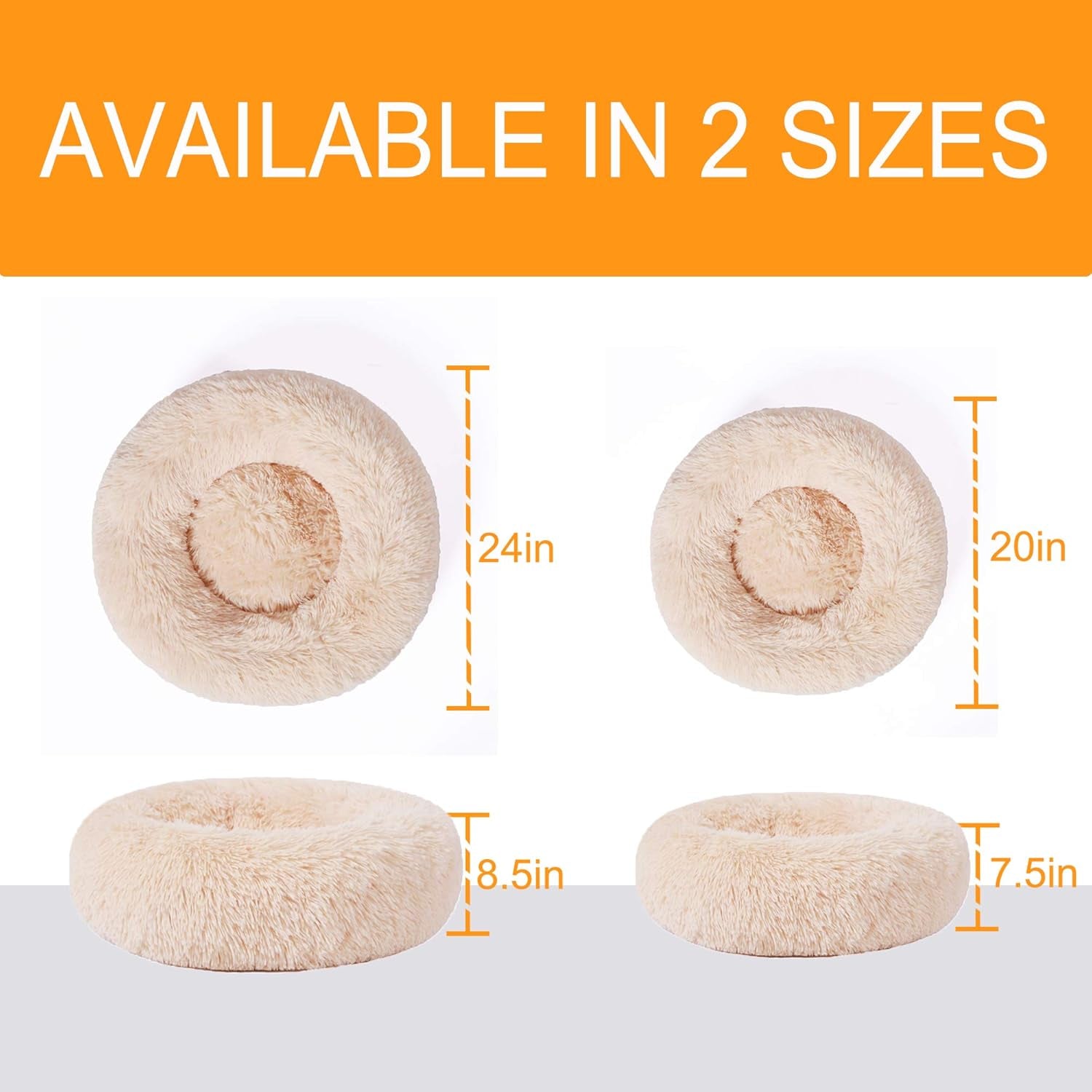 Dog Beds Indoor Dogs Large, Faux Fur Dog Beds Medium, Calming Dog Beds Machine Washable