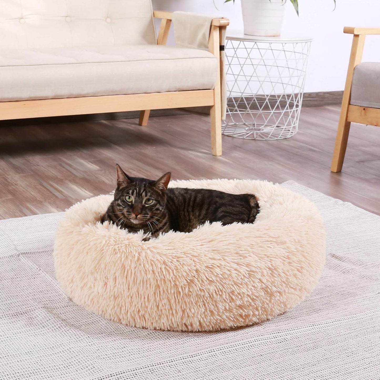 Dog Beds Indoor Dogs Large, Faux Fur Dog Beds Medium, Calming Dog Beds Machine Washable